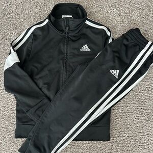 Adidas Kids Black and White Tracksuit